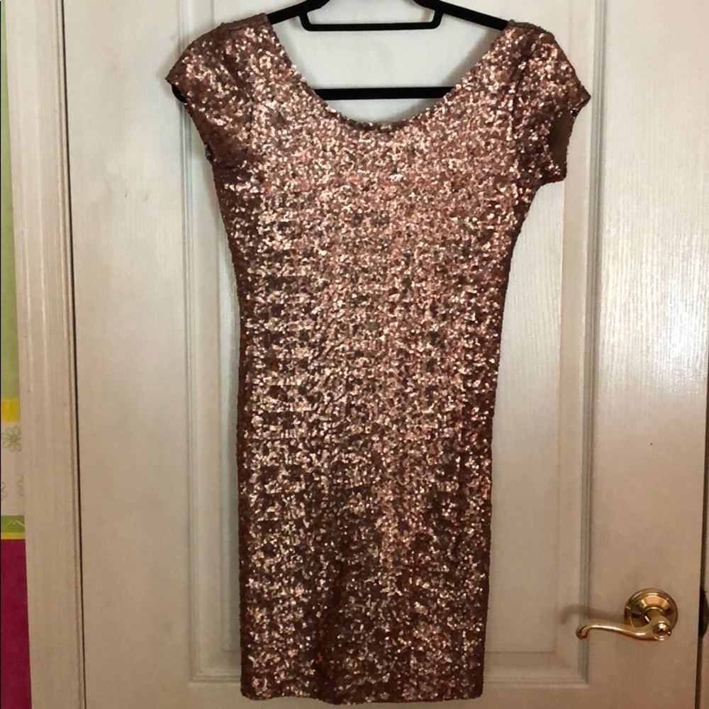 Free People Rose Gold Sequin Dress